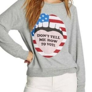 Wildfox Sweatshirt Don’t Tell Me How To Vote Crewneck Cozy Small. NWT